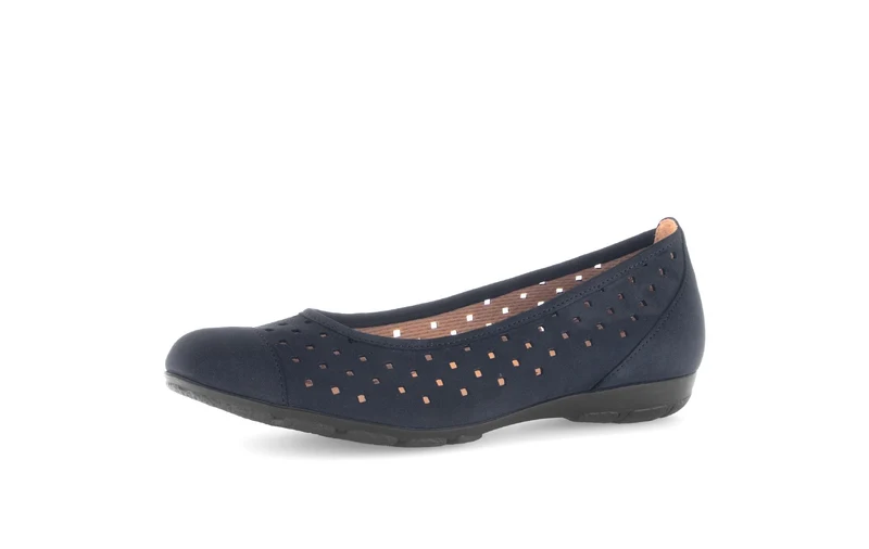 Ballerines perforées bleues en Nubuck