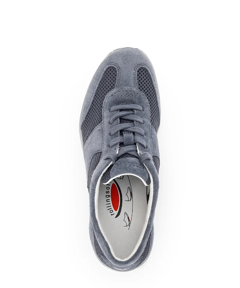 Baskets bleues ajourées en nubuck
