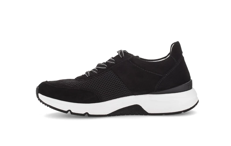 Baskets noires en nubuck et textile
