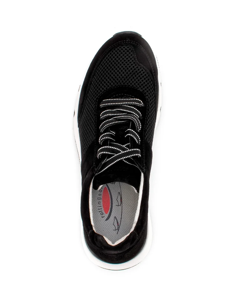 Baskets noires en nubuck et textile