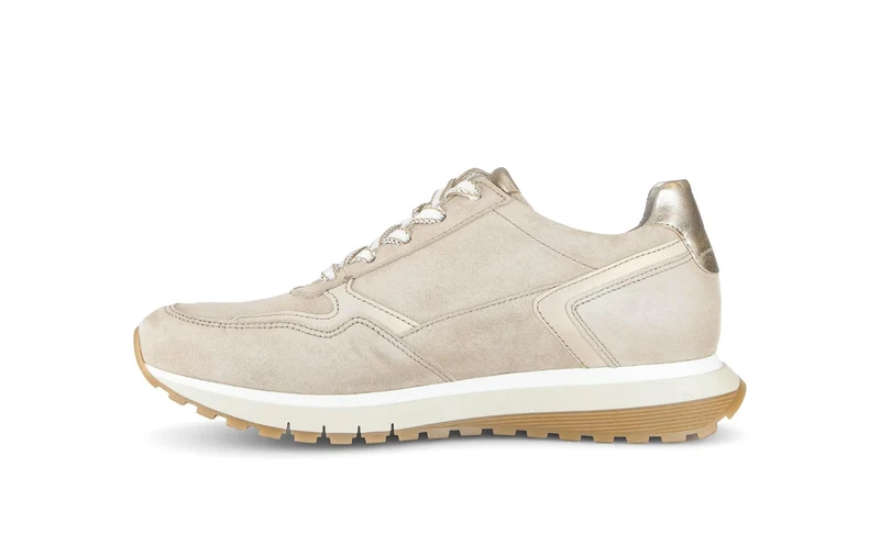 Baskets beiges en cuir