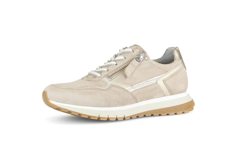 Baskets beiges en cuir