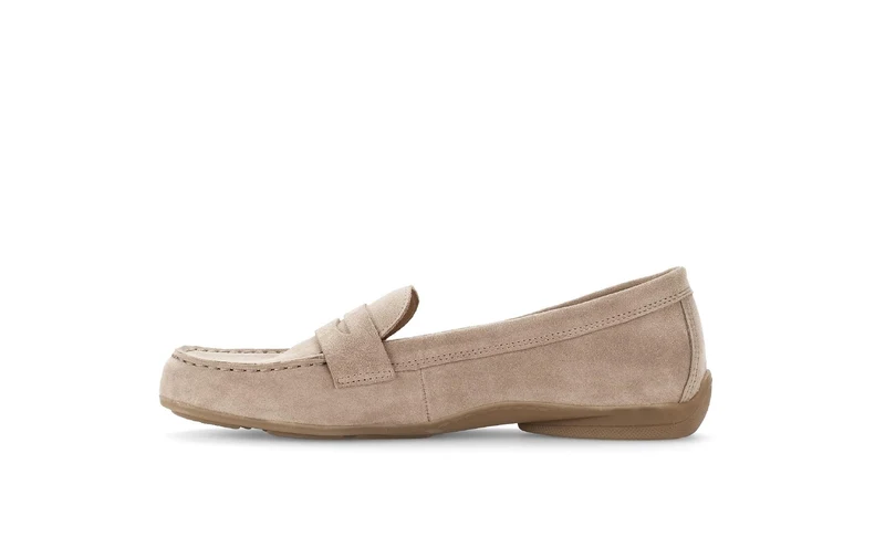 Mocassins beiges en nubuck