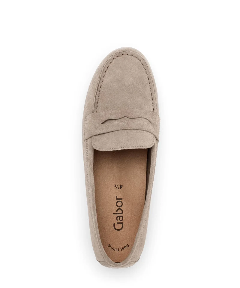 Mocassins beiges en nubuck