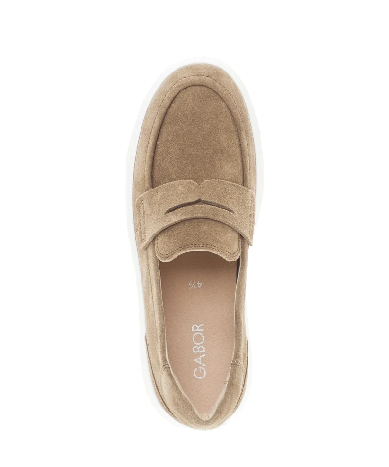 Mocassin beige en nubuck