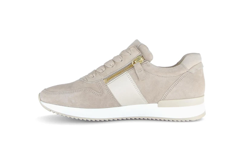 Baskets beiges en cuir