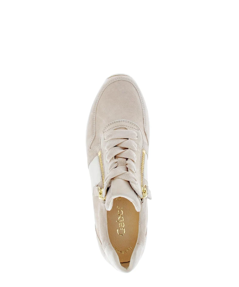 Baskets beiges en cuir