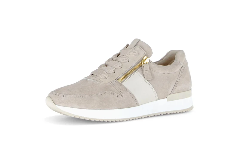 Baskets beiges en cuir