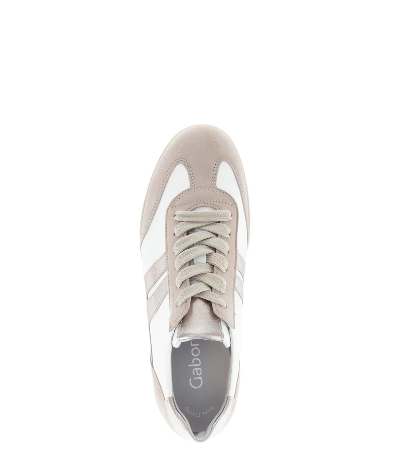 Baskets rose poudré en cuir et nubuck