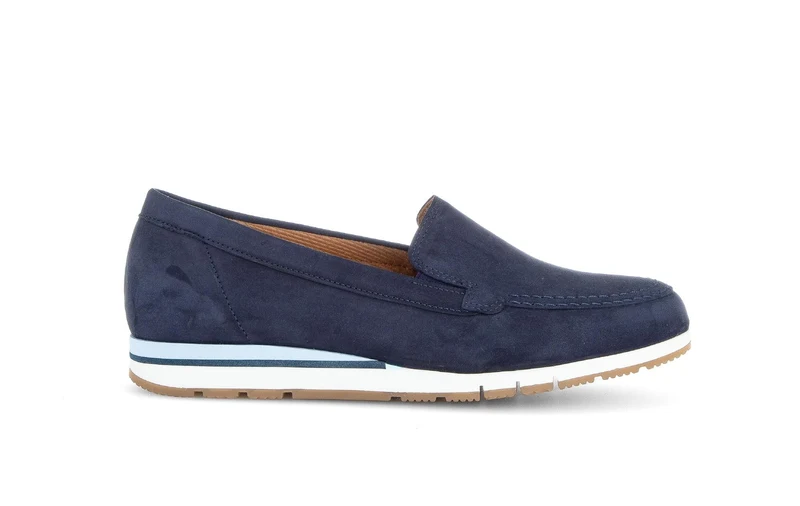 Mocassins bleues en nubuck