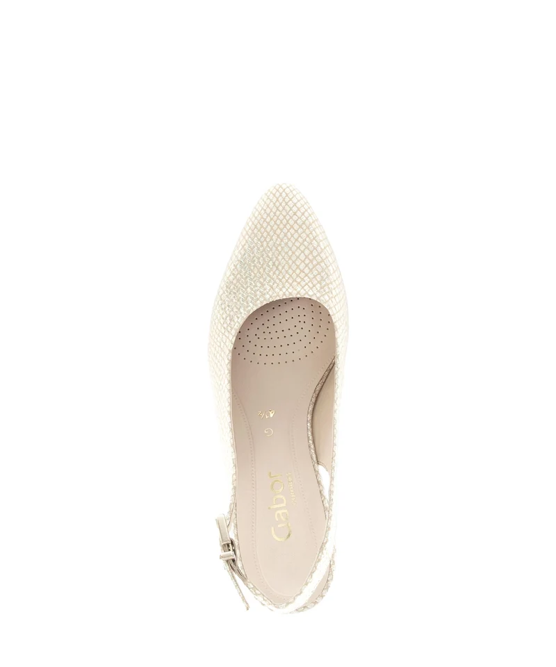Escarpins à bride arrière dorées en cuir tressé