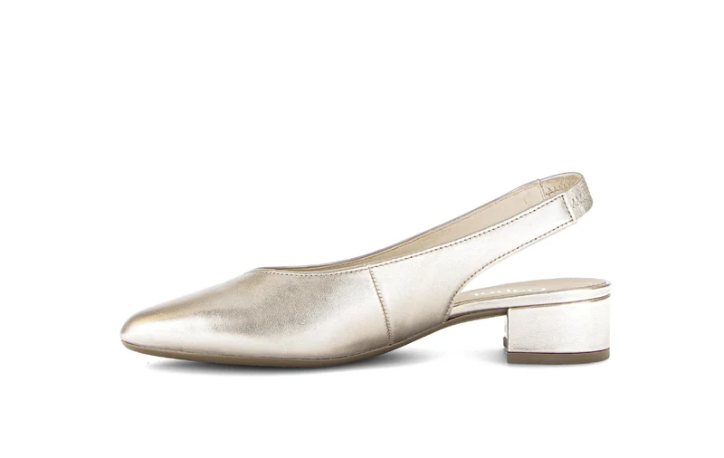 Escarpins à bride arrière dorés en cuir