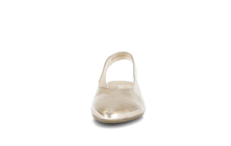 Escarpins à bride arrière dorés en cuir