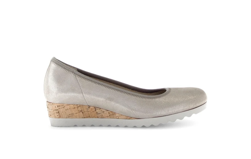 Ballerines beiges/irisées en nubuck