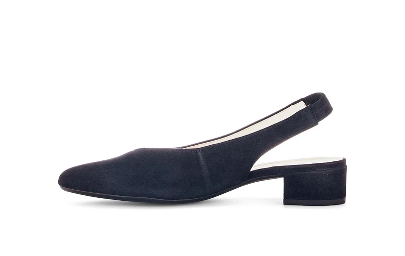 Escarpins à bride arrière bleu marine en Nubuck