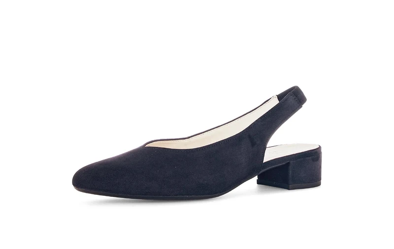 Escarpins à bride arrière bleu marine en Nubuck