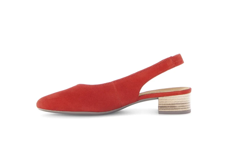 Escarpins à bride arrière rouges en Nubuck