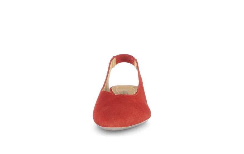 Escarpins à bride arrière rouges en Nubuck