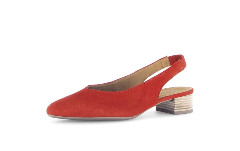 Escarpins à bride arrière rouges en Nubuck
