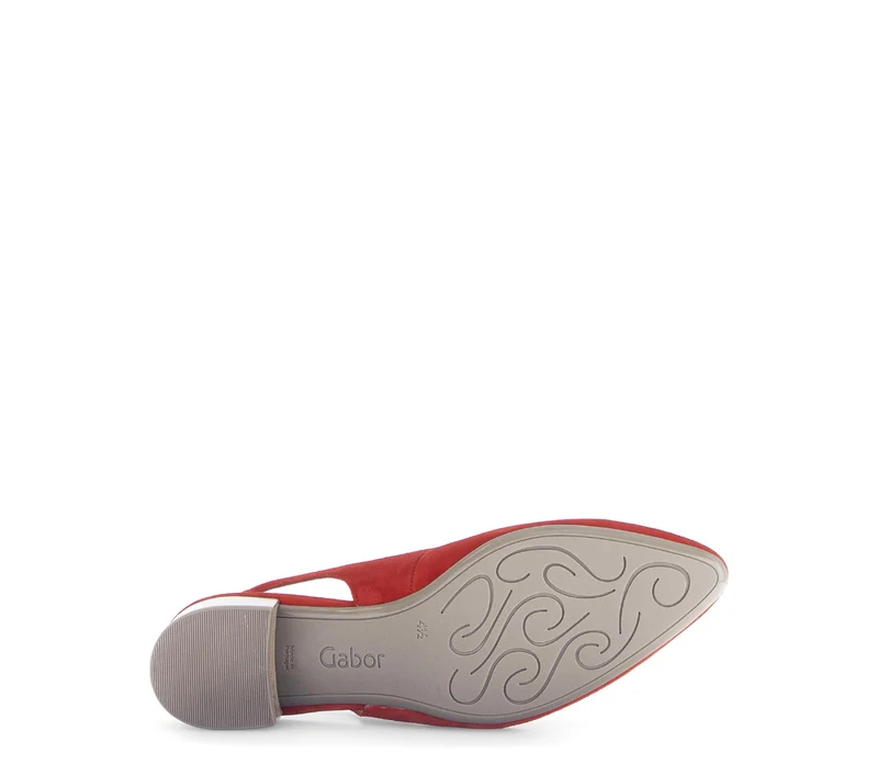 Escarpins à bride arrière rouges en Nubuck