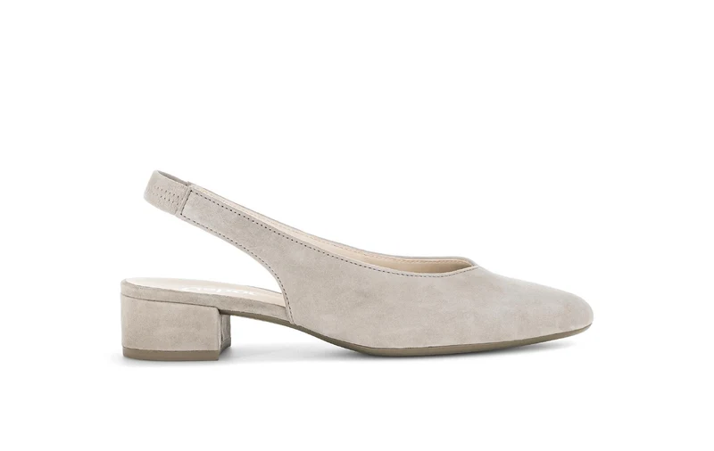 Escarpins à bride arrière beiges en Nubuck