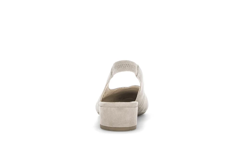 Escarpins à bride arrière beiges en Nubuck