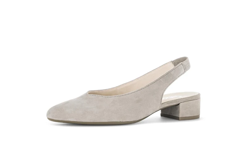 Escarpins à bride arrière beiges en Nubuck