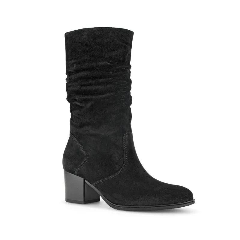 Bottines Mids noires en cuir velours
