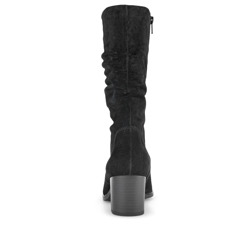 Bottines Mids noires en cuir velours