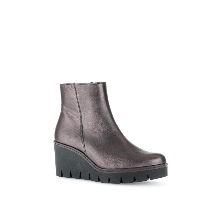 Bottines bronze en cuir lisse