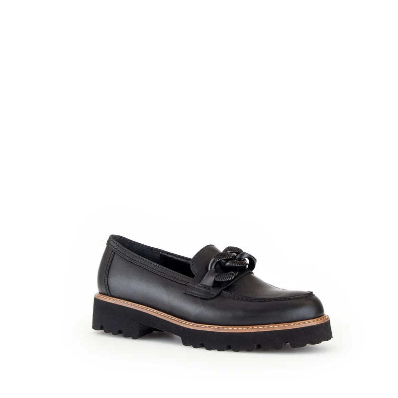 Mocassins noirs en cuir lisse