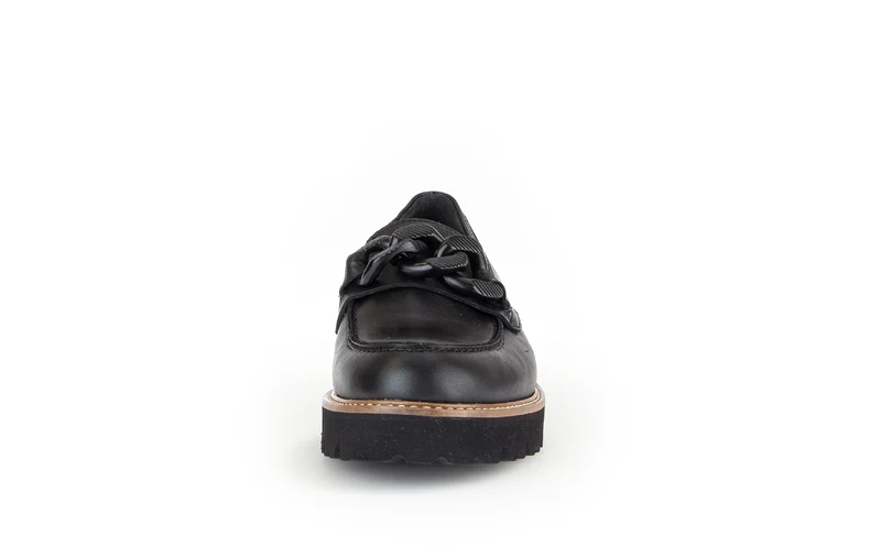 Mocassins noirs en cuir lisse