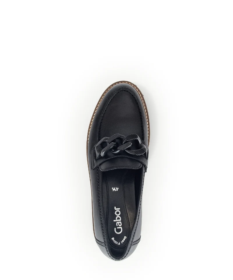 Mocassins noirs en cuir lisse