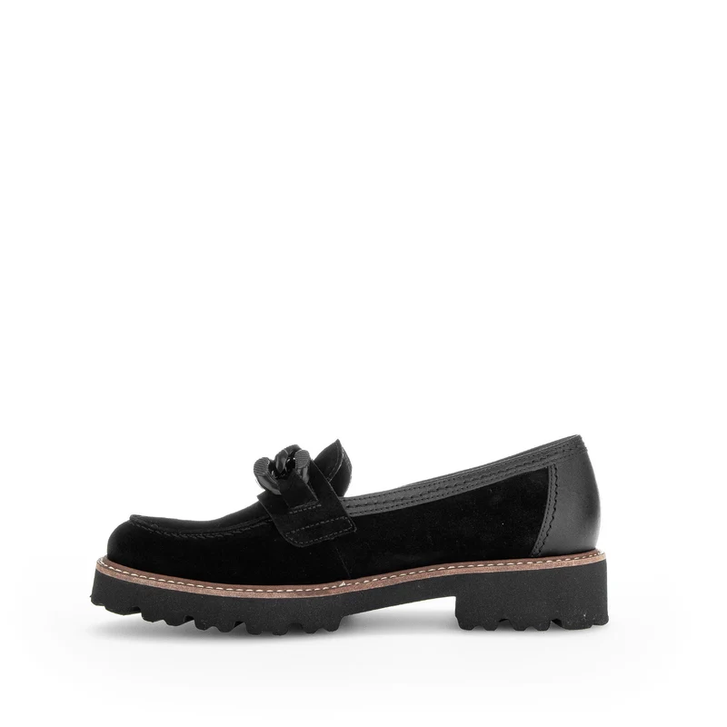 Mocassins noirs en cuir velours