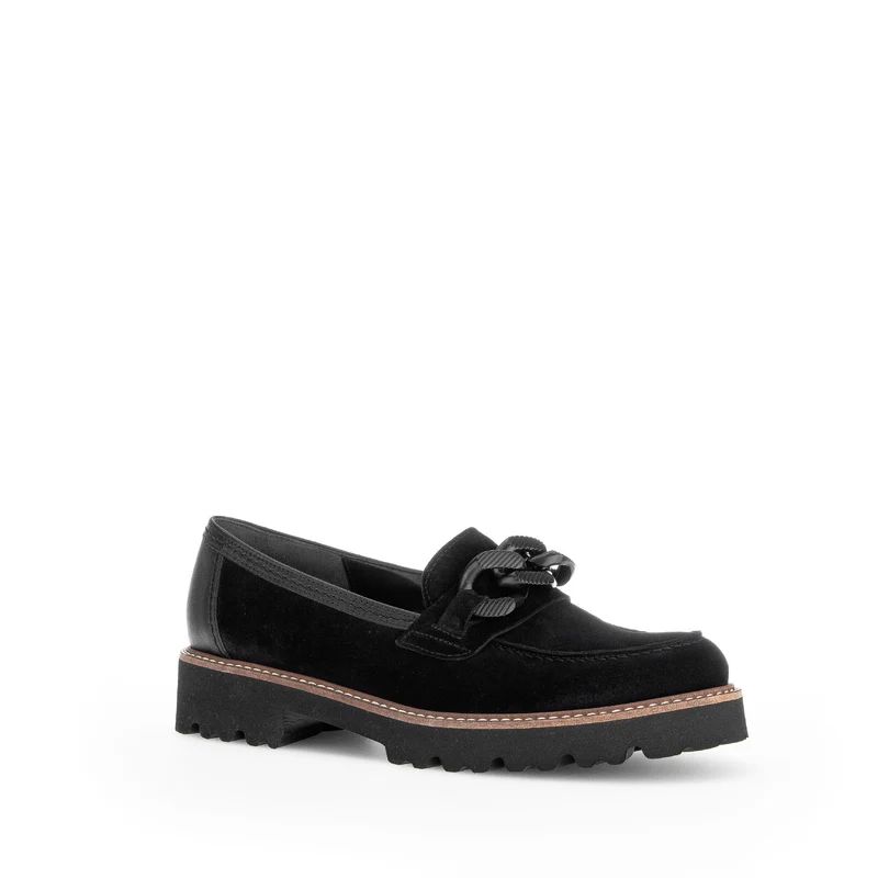 Mocassins noirs en cuir velours