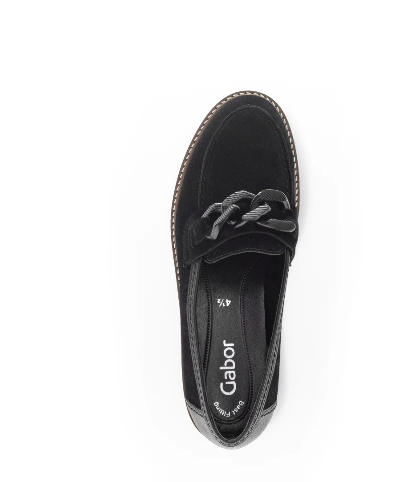 Mocassins noirs en cuir velours