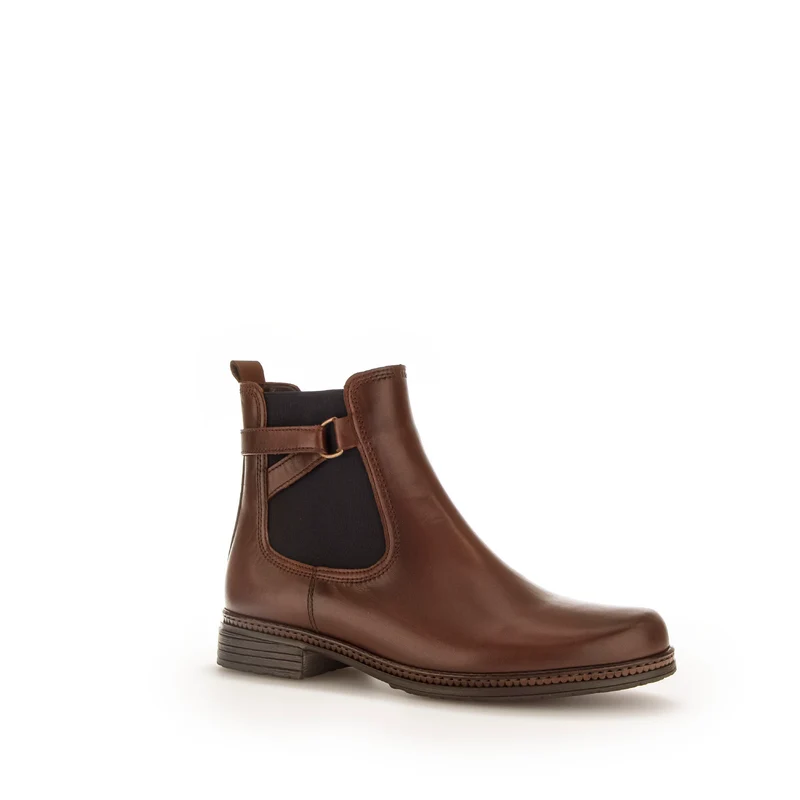 Bottines sattel en cuir lisse