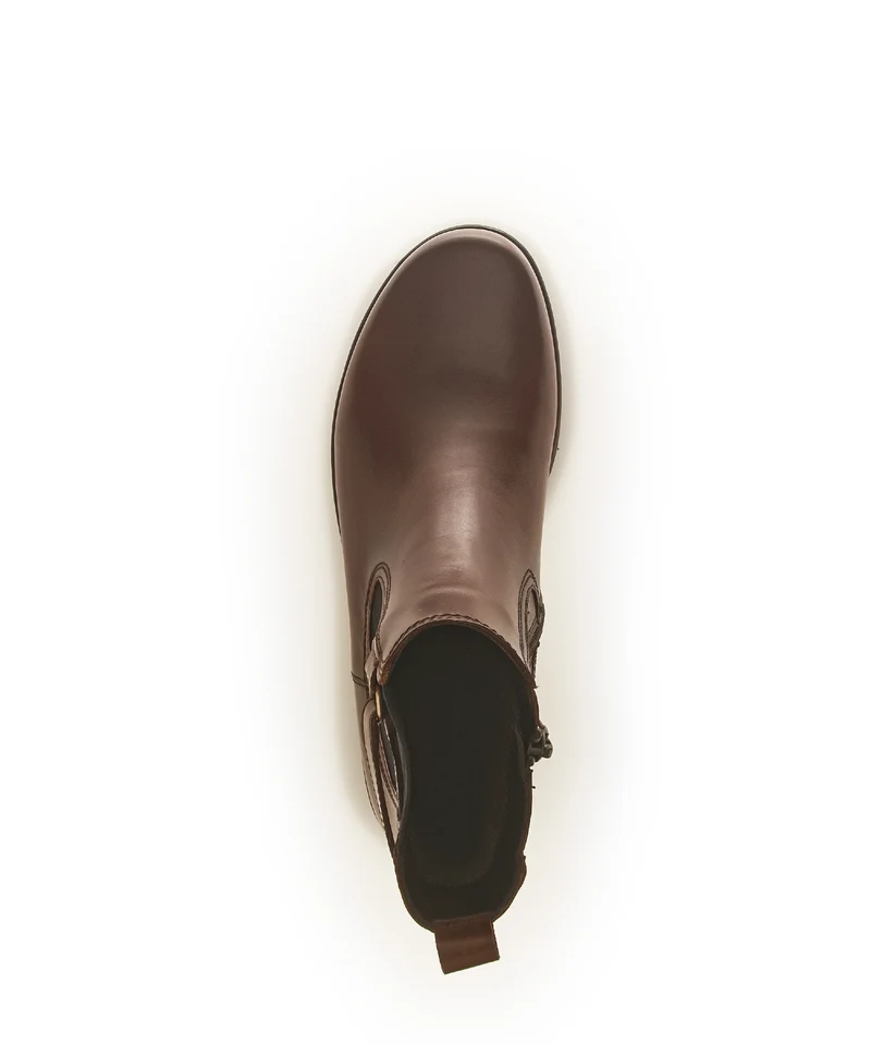 Bottines sattel en cuir lisse