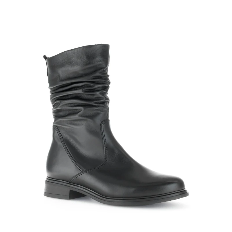 Bottines Mids noires en cuir lisse