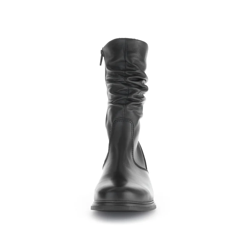 Bottines Mids noires en cuir lisse