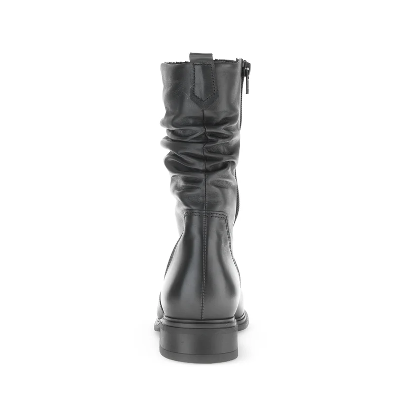Bottines Mids noires en cuir lisse