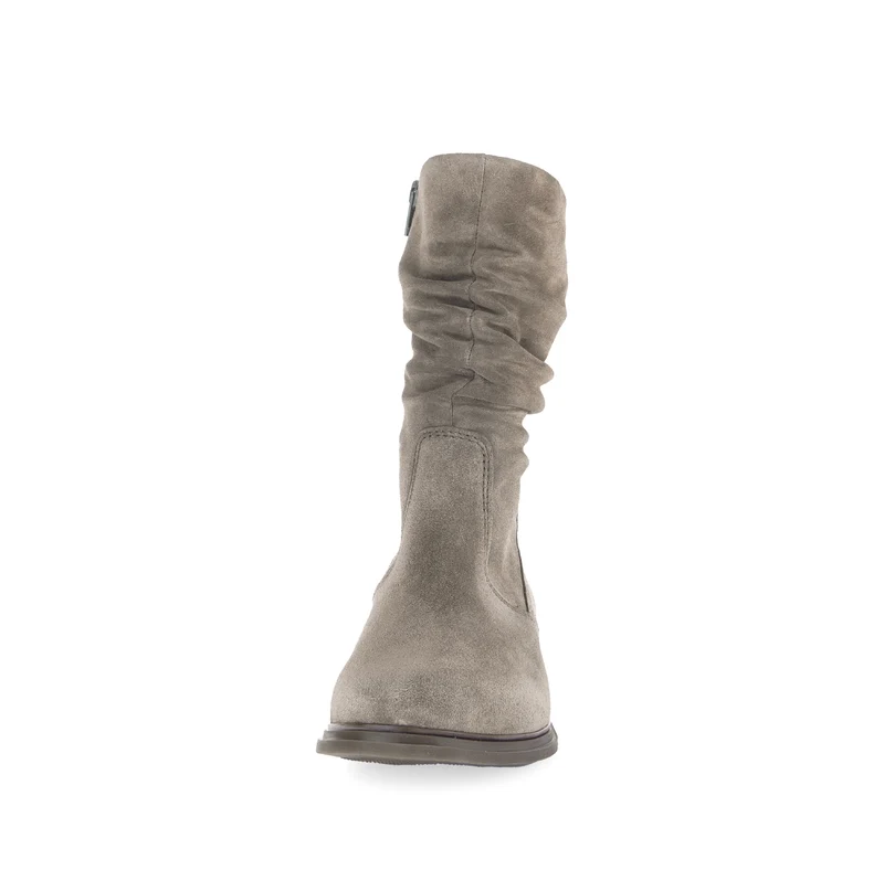 Bottines Mids taupes en cuir velours