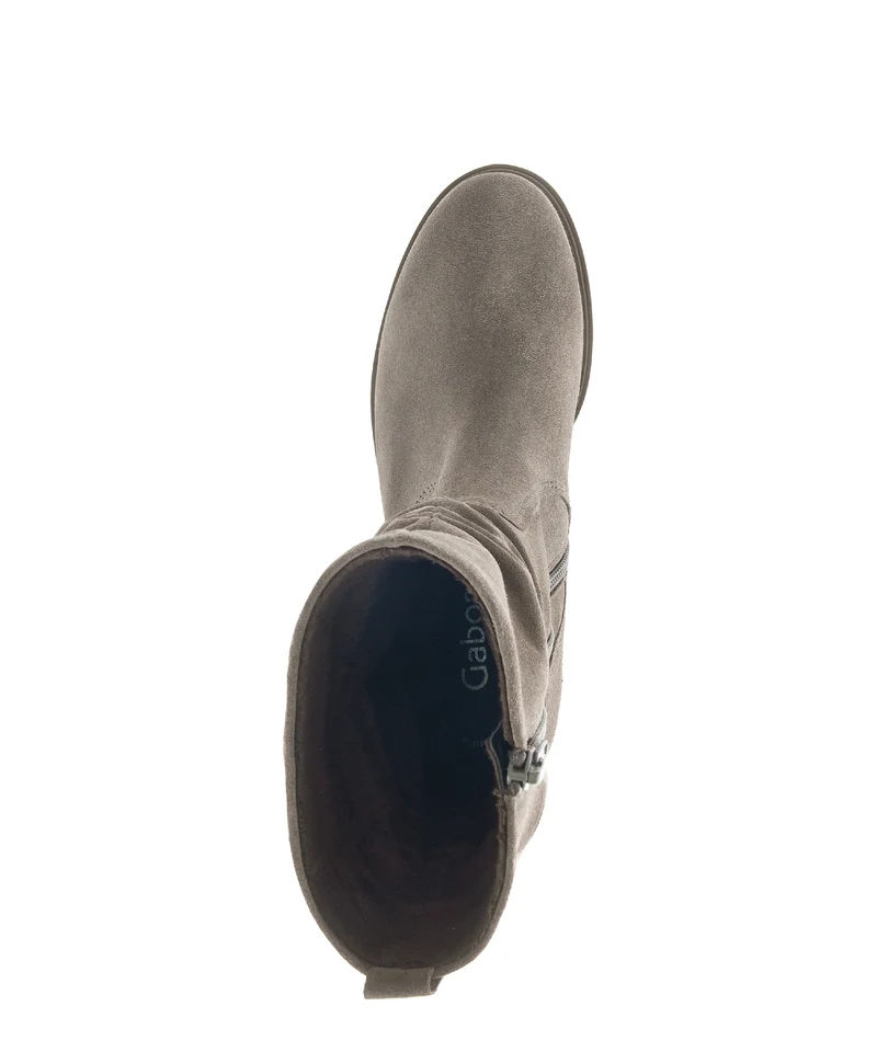 Bottines Mids taupes en cuir velours