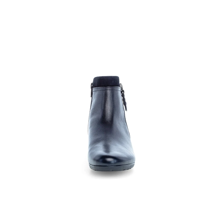 Bottines marine en combinaison cuirs