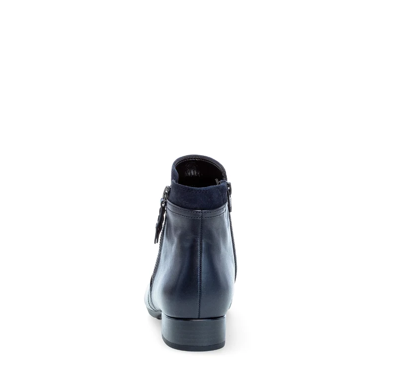 Bottines marine en combinaison cuirs