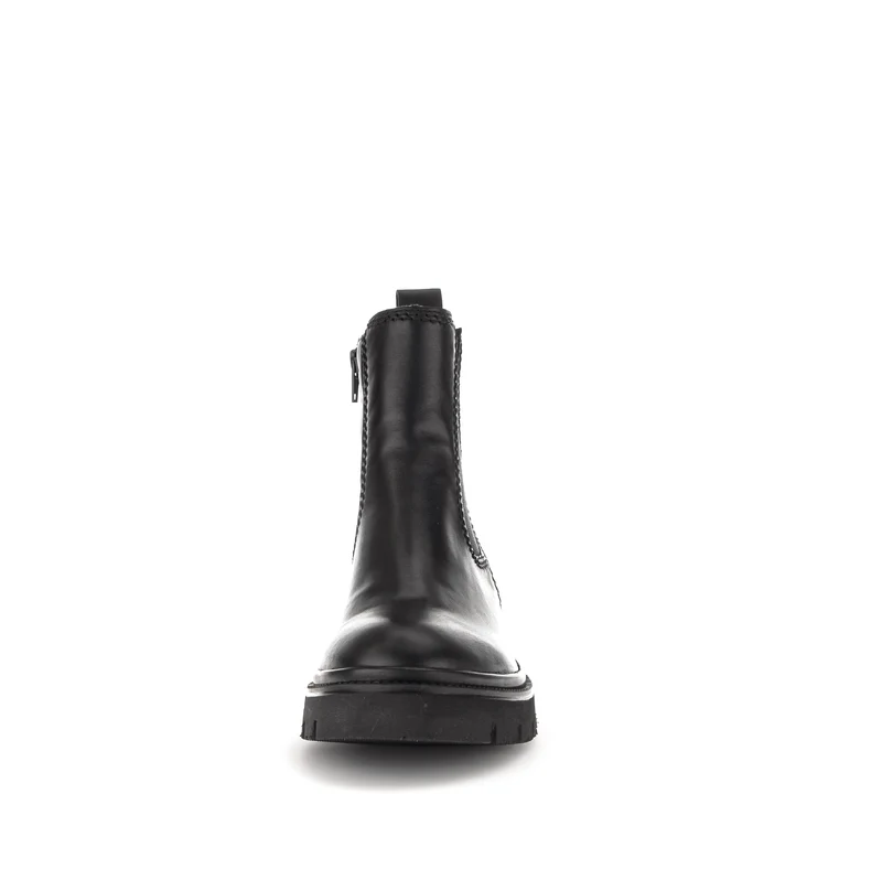Bottines noires en cuir lisse