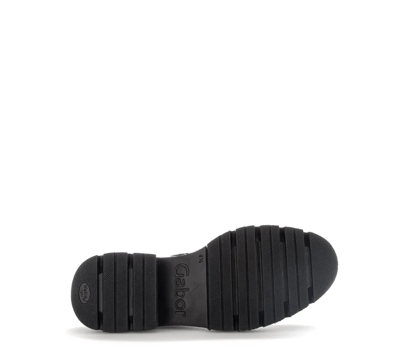 Bottines noires en cuir lisse