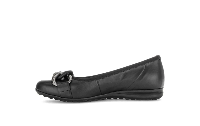 Ballerines noires en cuir lisse