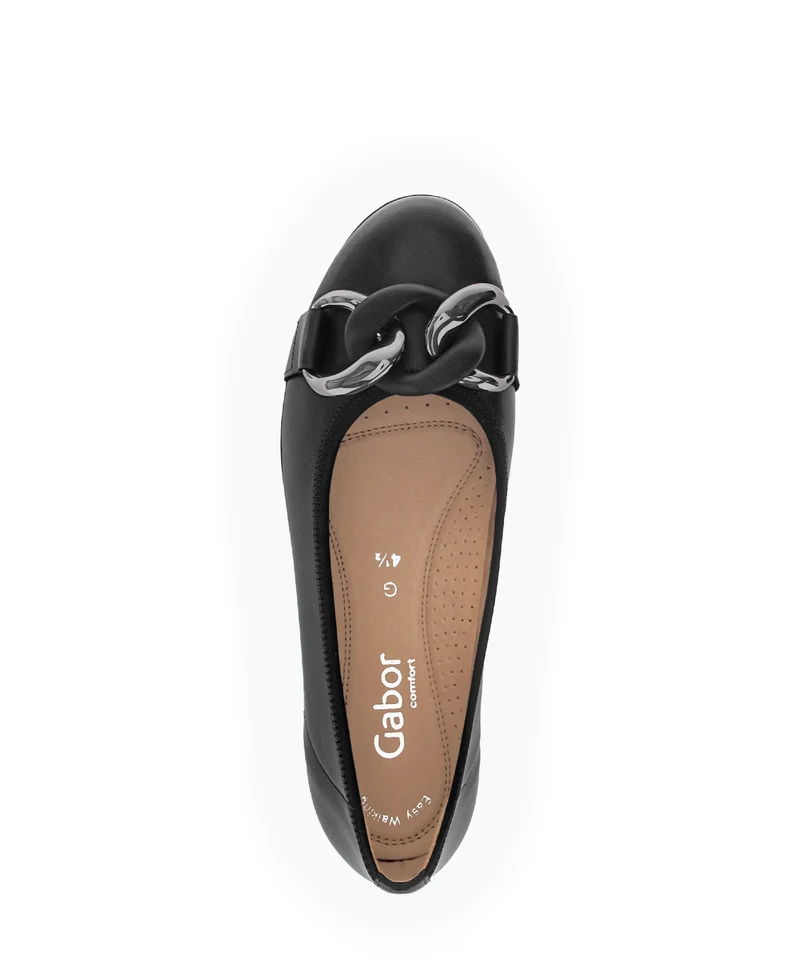 Ballerines noires en cuir lisse