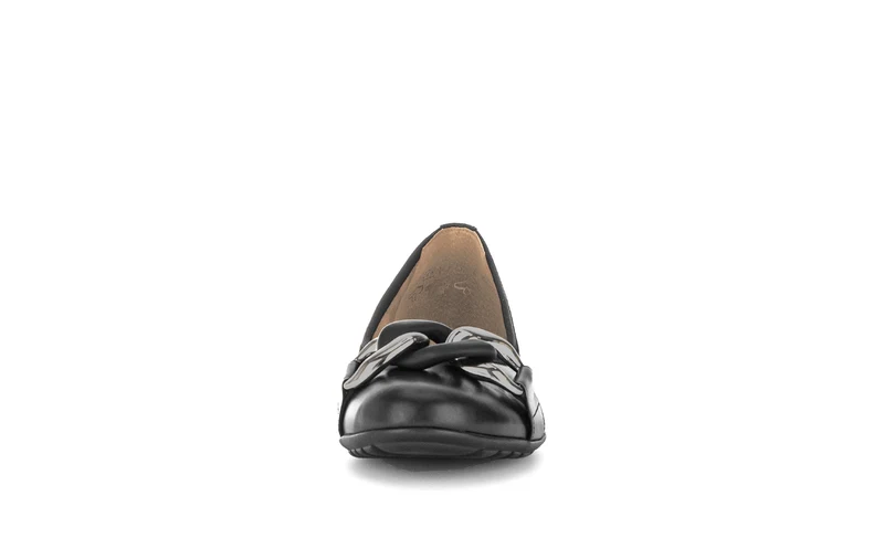 Ballerines noires en cuir lisse